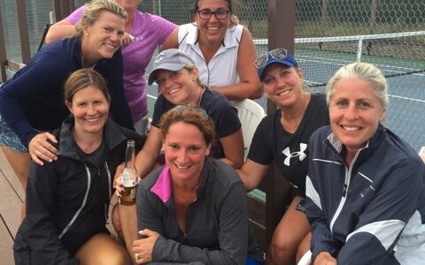 Post-play social on the deck