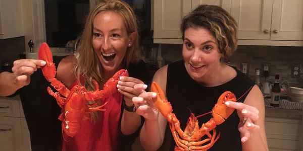 Campers at dinner in Nantucket