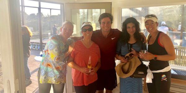 Group at the clubhouse after play