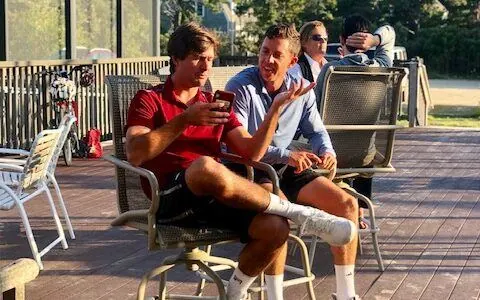 Coaches relaxing on the deck