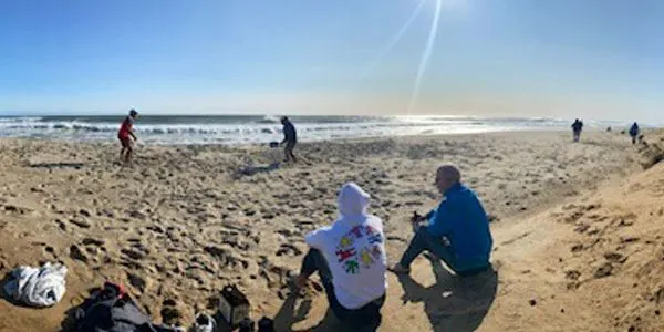 Campers relaxing on Nantucket beach