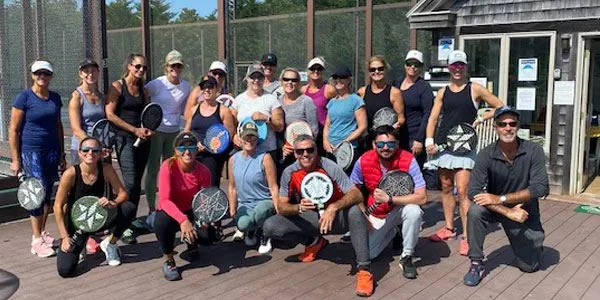 2020 full camp group on the clubhouse deck