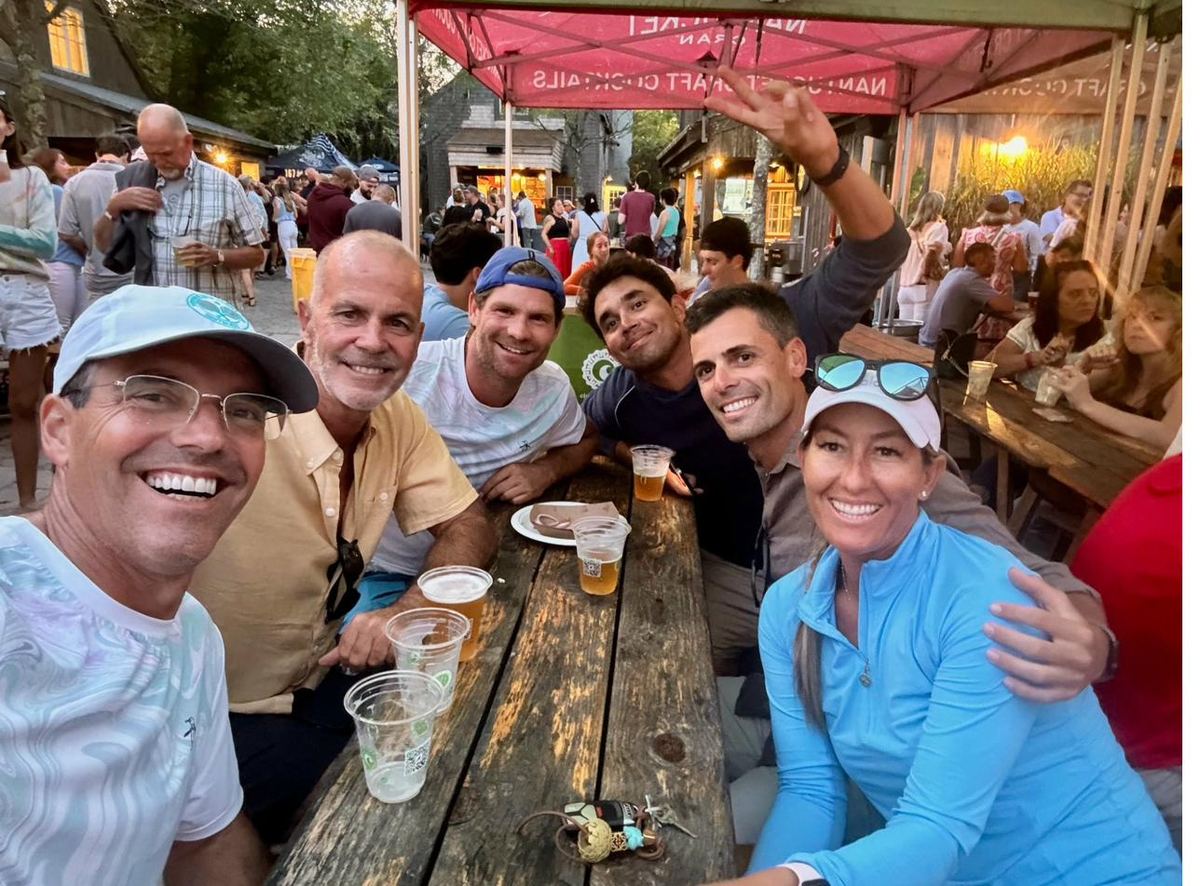 Coaches and campers selfie at Nantucket Craft Cocktails